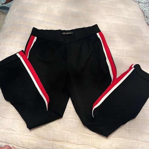 Zara Trafaluc Black Track Joggers with Red and white stripe - Picture 5 of 12